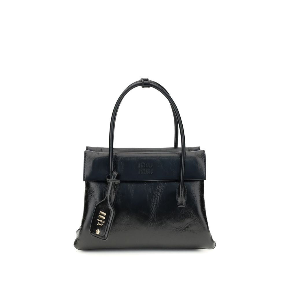 Sac Miu Miu Solitaire cuir noir